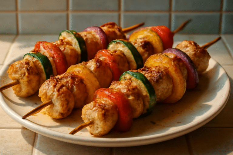 Espetinho de Frango com Legumes
