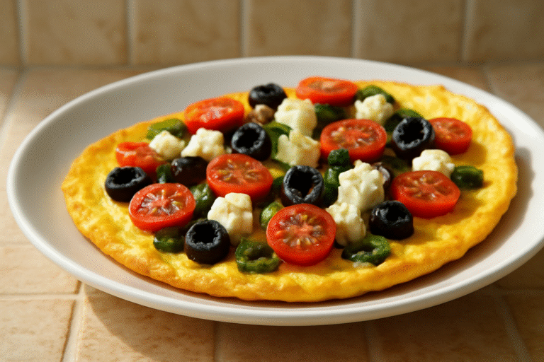 Omelete Mediterrâneo Rápido