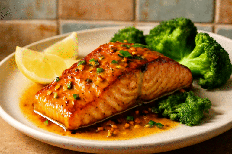Salmão com Mel e Alho na Frigideira