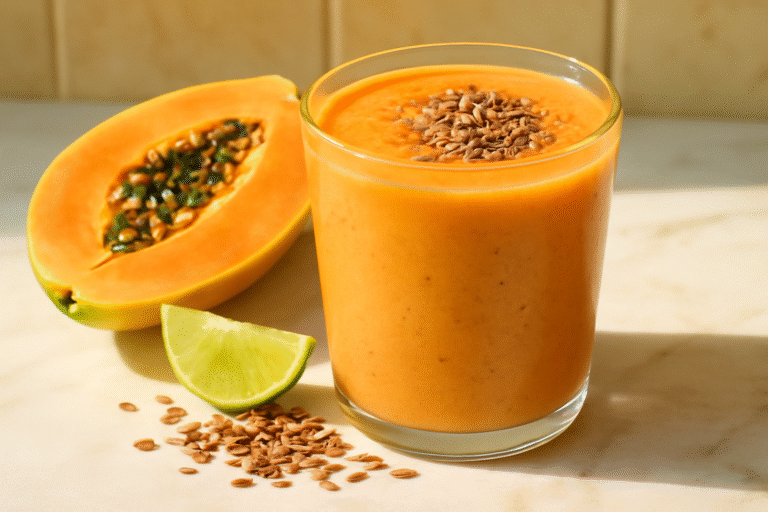 Smoothie Detox de Mamão e Linhaça